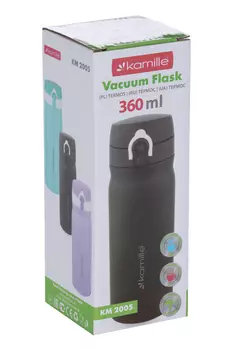 Термос-бутылка Kamille KM 2005 из нерж стали 360 мл, черный