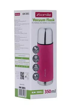 Термос Kamille из нерж стали с прорезиненным покрытием 1 чашка фиолетовый 350 мл