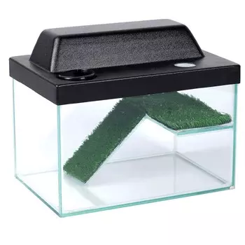 Террариум для черепах 12л, с крышкой, полкой и лесенкой, 30 х 20 х 20 см