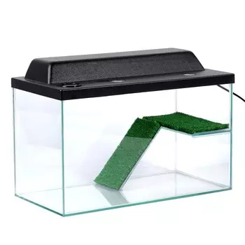 Террариум для черепах 37 л с крышкой полкой и лесенкой 50х25 х30 см