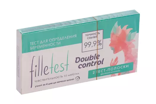 Тест на опред беремен Филлитест Дабл Котрол, 2 шт