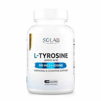 Тирозин с йодом 500 мг Solab, 120 шт, капсулы