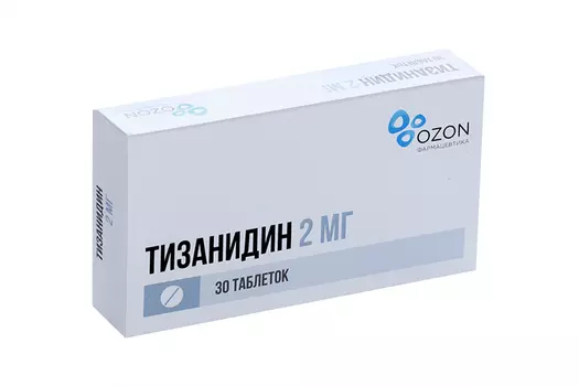Тизанидин 2 мг, 30 шт, таблетки