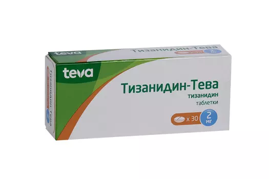 Тизанидин-Тева 2 мг, 30 шт, таблетки