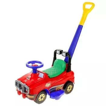 Толокар «Джип», с ручкой, красный, с гудком-пищалкой