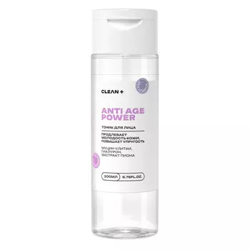 Тоник для лица CLEANPLUS ANTI AGE POWER антивозрастной, 200 мл
