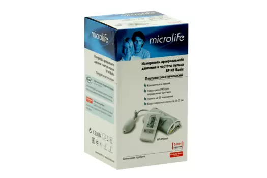 Тонометр п/автомат Микролайф ВР N1 Basic манжета M (22-32 см)