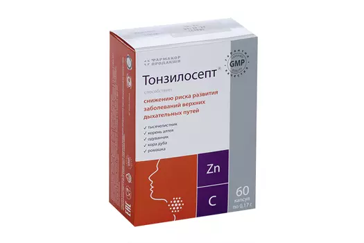 Тонзилосепт, 0,17 г, 60 шт, капсулы