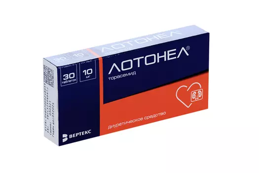 Торасемид Лотонел 10 мг, 30 шт, таблетки