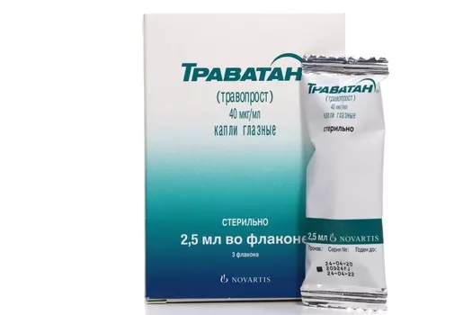 Траватан 40 мкг/мл, 2,5 мл, 3 шт, капли глазные