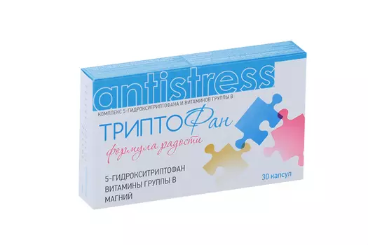 Триптофан комплекс 5-гидрокситриптофана/витамины гр В/магний 500 мг, 30 шт, капсулы