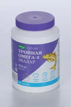 Тройная омега-3, 1 300 мг, 80 шт, капсулы