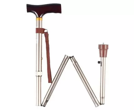 Трость BRONIGEN инвалидная складная регулируемая прогулочная опорная с упс бронзовый