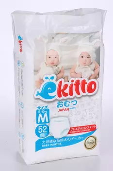 Трусики-подгузники Ekitto Premium Comfort M (5-10кг), 52 шт
