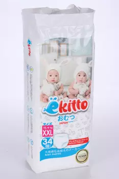 Трусики-подгузники Ekitto Premium Comfort XXL (15+ кг), 34 шт