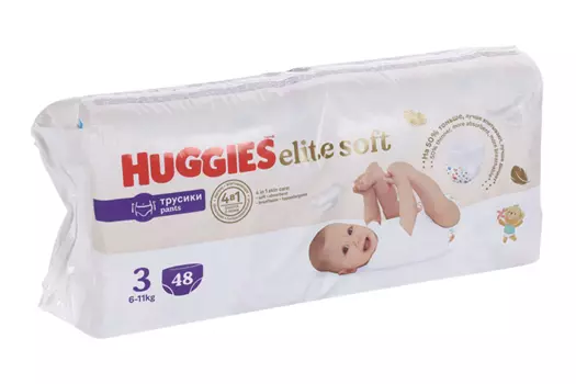 Трусики-подгузники HUGGIES Elite Soft 3 (6-11 кг), 48 шт