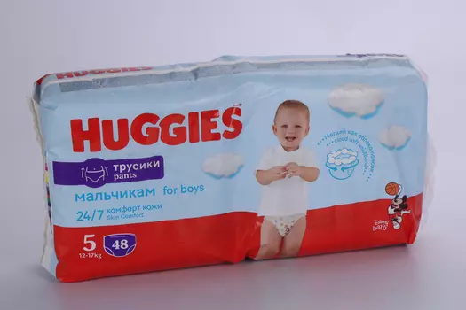 Трусики-подгузники HUGGIES Мега 5 для мальчиков 48 шт (12-17кг)