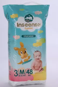 Трусики-подгузники Inseense Classic M (6-11кг), 48 шт, голуб