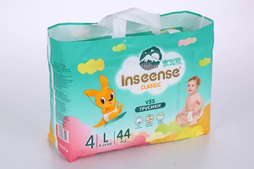 Трусики-подгузники Inseense Classic V5S L (9-14кг), 44 шт, изумруд