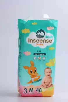 Трусики-подгузники Inseense Classic V5S M (6-11кг), 48 шт, изумруд