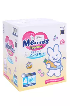 Трусики-подгузники MERRIES д/детей р L (9-14 кг), 88 шт