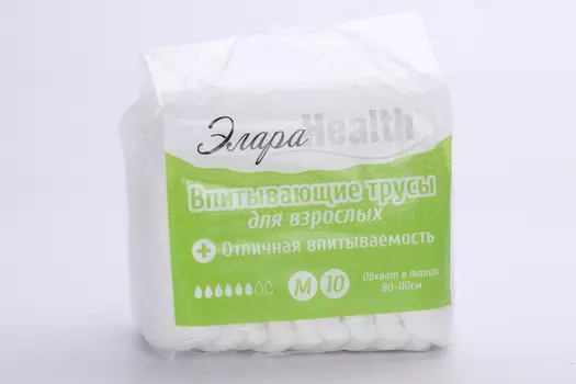 Трусы Элара Health д/взрослых впитывающие р M (80-110 см), 10 шт
