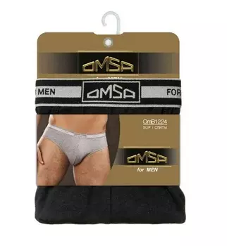 Трусы OMSA FOR MEN B_OmB 1224 муж слипы классич с откр резин черный