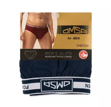 Трусы OMSA FOR MEN B_OmB 1224 муж слипы классич с откр резин темно-синий
