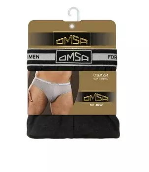 Трусы OMSA FOR MEN B_OmB 1224 муж слипы классич с откр резин черный