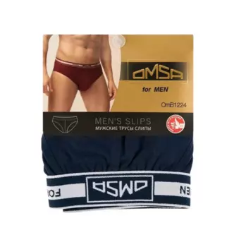 Трусы OMSA FOR MEN B_OmB 1224 муж слипы классич с откр резин темно-синий