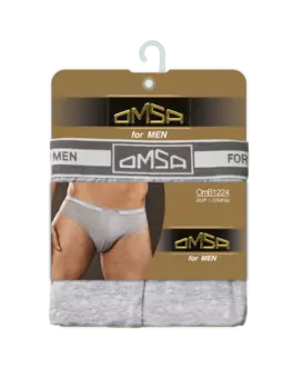 Трусы OMSA FOR MEN B_OmB 1224 муж слипы классич с откр резин серый меланж