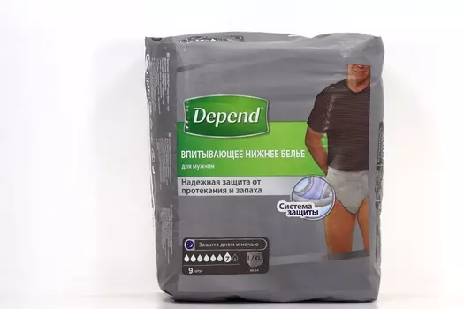 Трусы-подгузники Депенд д/мужчин впитывающие L/XL, 9 шт