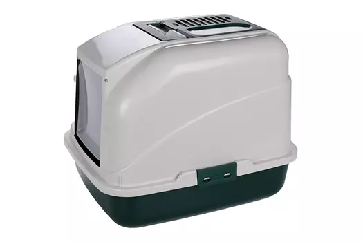 Туалет Чистый котик д/кошек закрытый с фильтром и совком 50х40х41 см зеленый