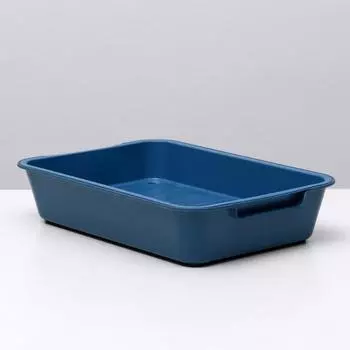 Туалет с сеткой "Белла" для кошек, 37 х 27 х 8 см, синий