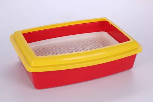 Туалет ВАКА д/кошек глубокий полный комплект 43х32,5х12 см красный