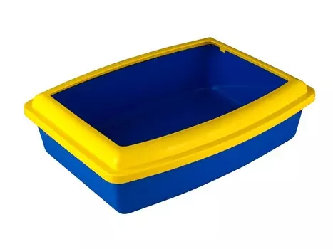 Туалет ВАКА д/кошек глубокий с бортиком 43х32,5х12 см синий