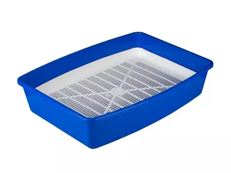 Туалет ВАКА д/кошек глубокий с сеткой 42х31х9,5 см синий