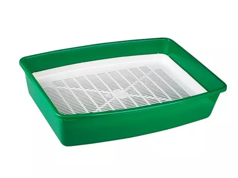 Туалет ВАКА д/кошек глубокий с сеткой 42х31х9,5 см зеленый