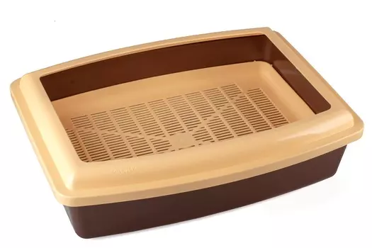 Туалет ВАКА д/кошек премиум глубокий полный комплект 43х32,5х12 см венге/сливки