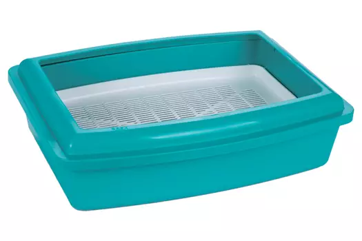 Туалет ВАКА д/кошек премиум глубокий полный комплект 43х32,5х12 см морская волна