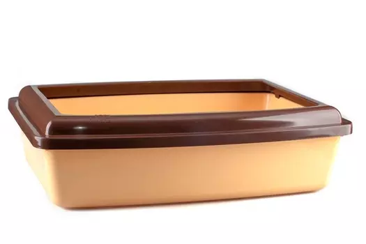 Туалет ВАКА д/кошек премиум глубокий с бортиком 43х32,5х12 сливки/венге