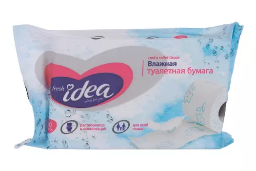 Туалетная бумага FRESH IDEA влажная растворяющаяся, 40 шт