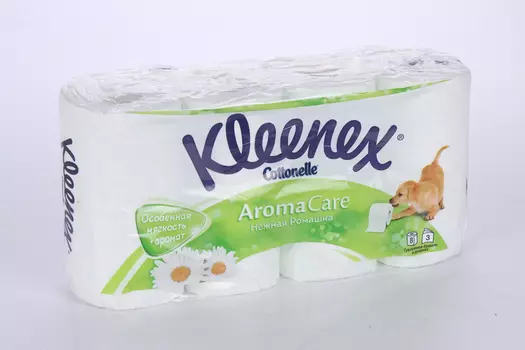 Туалетная бумага KLEENEX Aroma Care нежная ромашка 3-х слойная, 8 шт