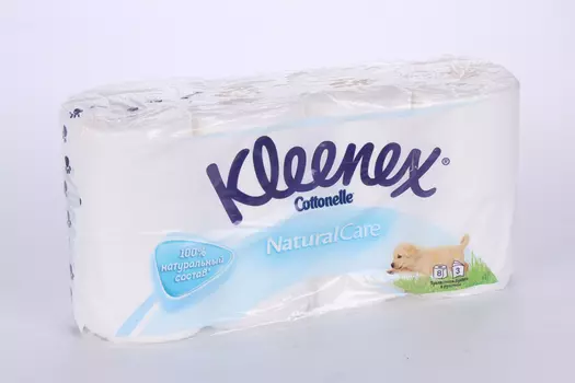 Туалетная бумага KLEENEX Natural Care 3-х слойная, 8 шт