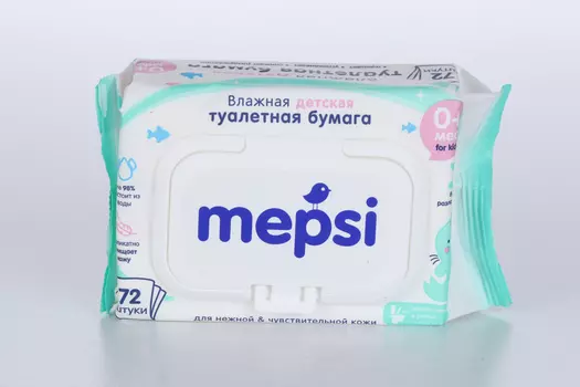 Туалетная бумага MEPSI влажная д/детей, 72 шт