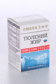 Тюлений жир Омега 3-6-9, 120 шт, капсулы