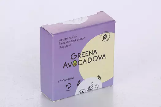 Твердый бальзам-кондиционер Greena Avocadova д/питания и укрепления волос с маслом кокоса, 50 г