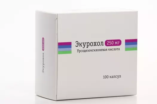 Урсодезоксихолевая кислота Экурохол 250 мг, 100 шт, капсулы