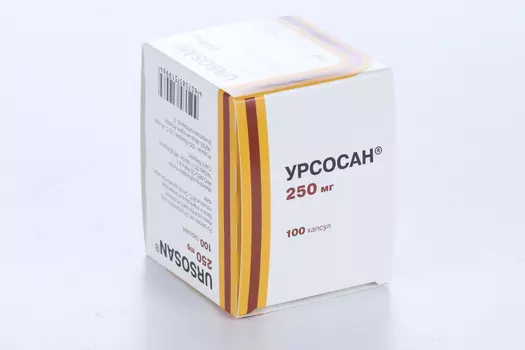 Урсосан 250 мг, 100 шт, капсулы
