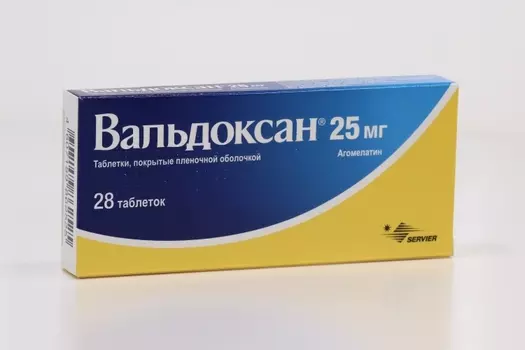 Вальдоксан 25 мг, 28 шт, таблетки покрытые пленочной оболочкой